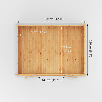 4M X 3M Home Office Director Log Cabin - 34Mm