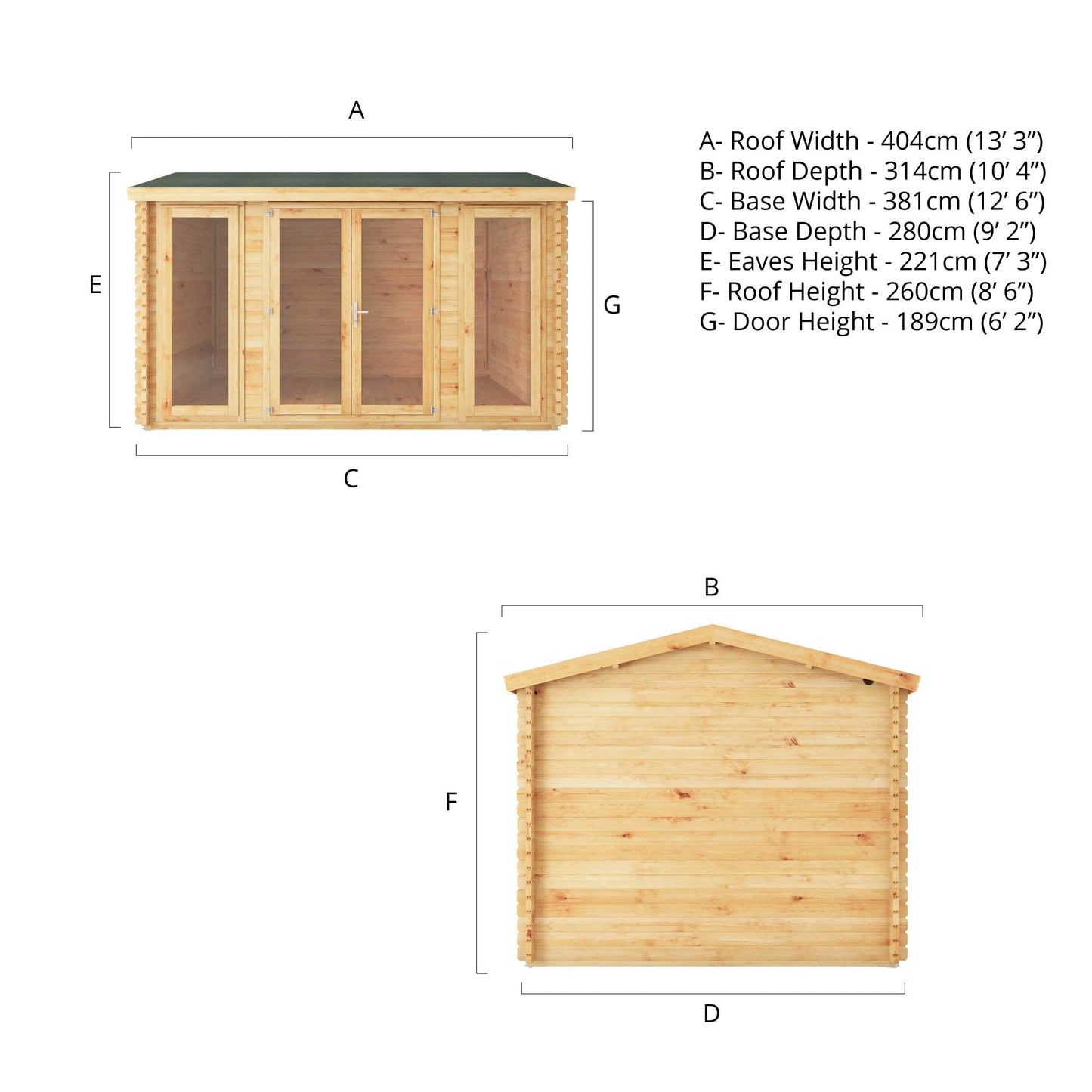 4M X 3M Home Office Director Log Cabin - 28Mm