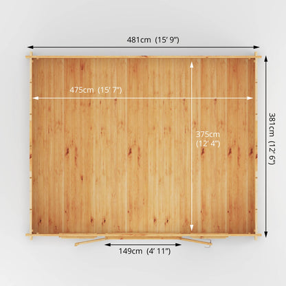 5M X 4M Home Office Director Log Cabin - 34Mm