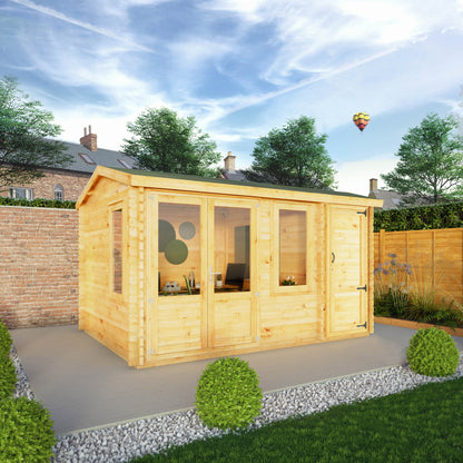 4.1M X 3M Home Office Elite With Side Shed - 34Mm