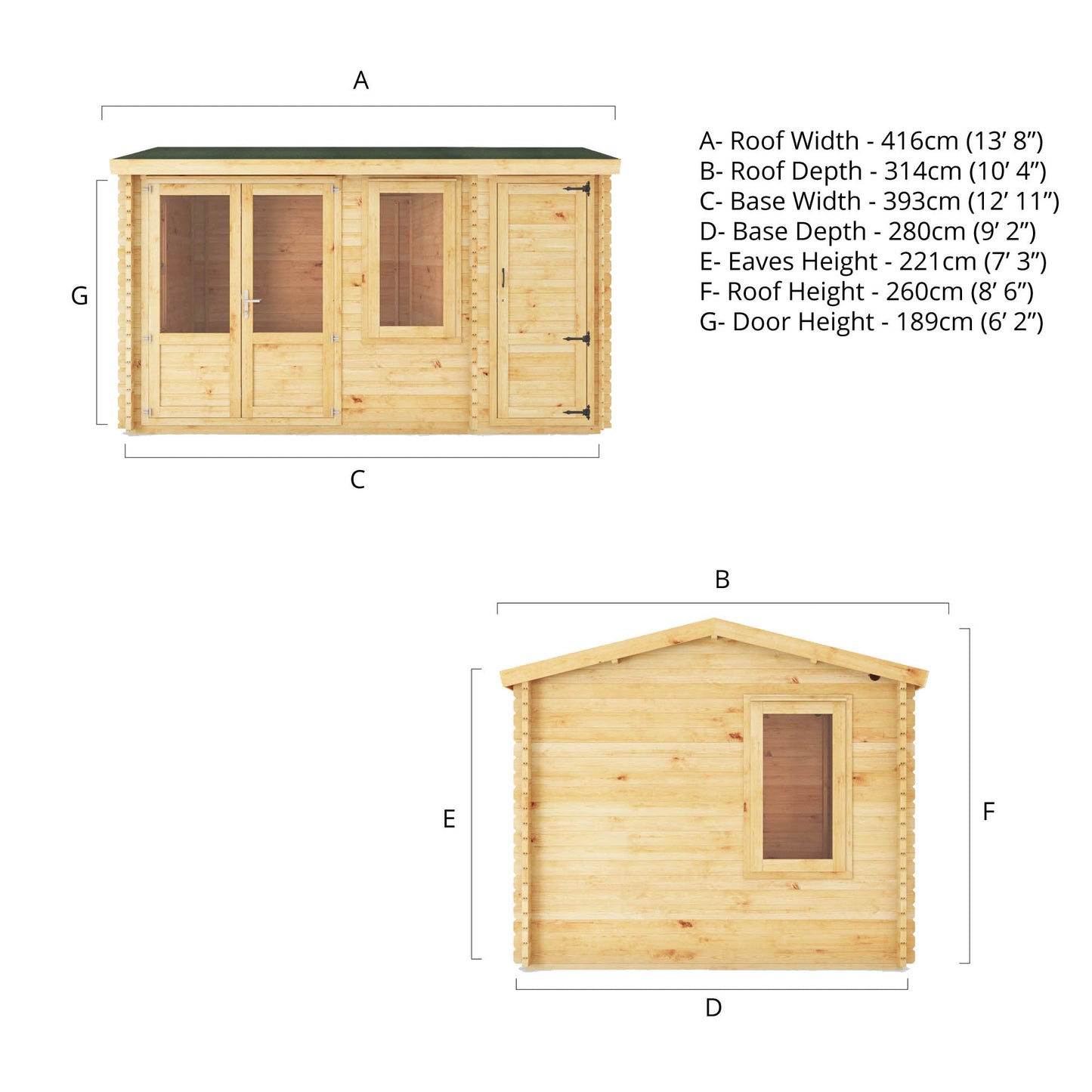 4.1M X 3M Home Office Elite With Side Shed - 44Mm