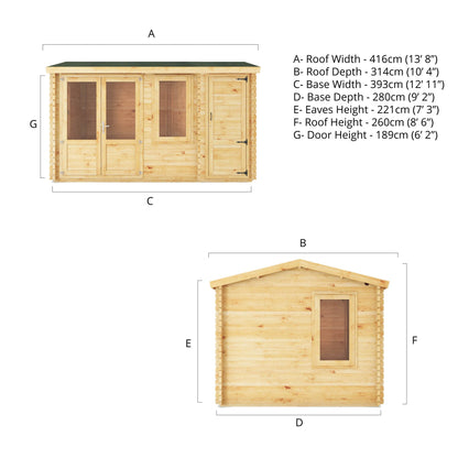 4.1M X 3M Home Office Elite With Side Shed - 44Mm