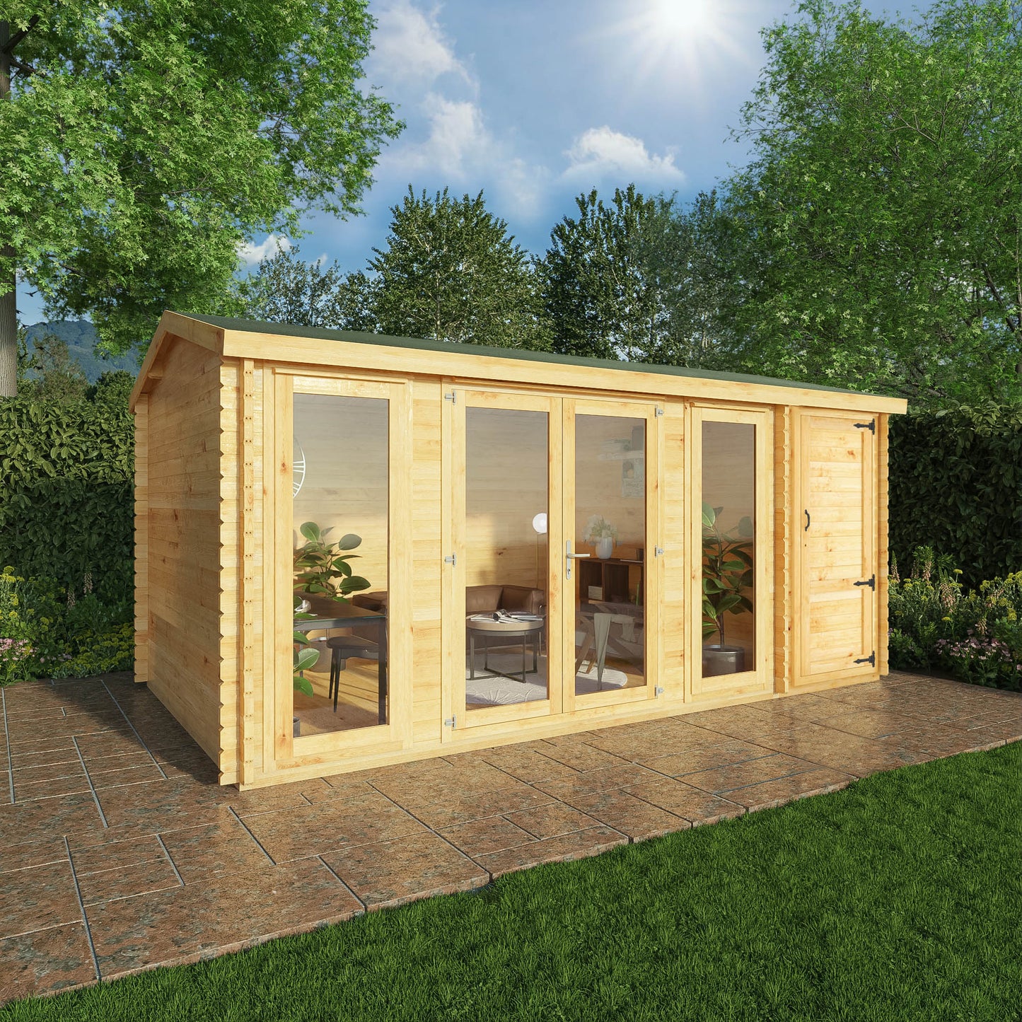 5.1M X 3M Home Office Elite With Side Shed - 44Mm