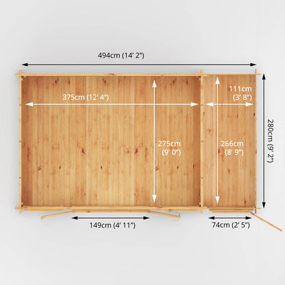 5.1M X 3M Home Office Director With Side Shed - 28Mm