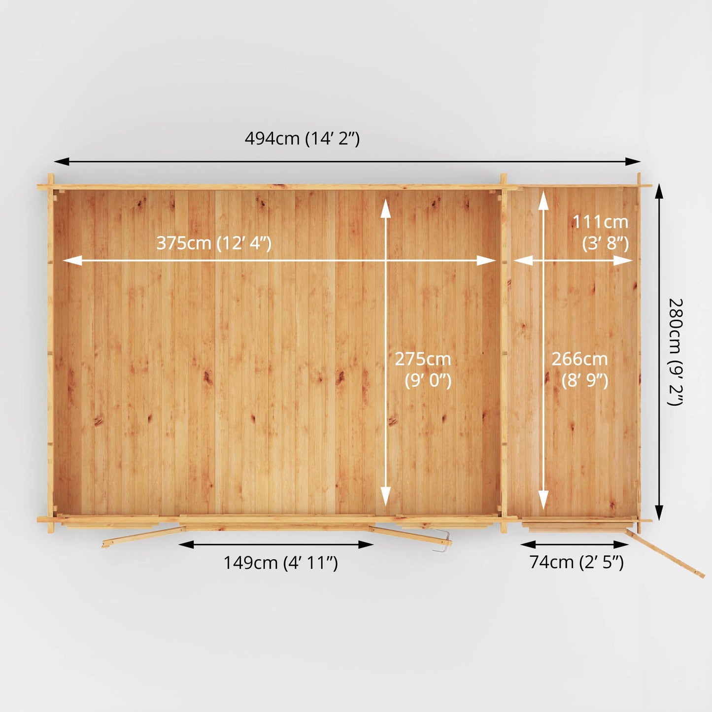 5.1M X 3M Home Office Elite With Side Shed - 44Mm