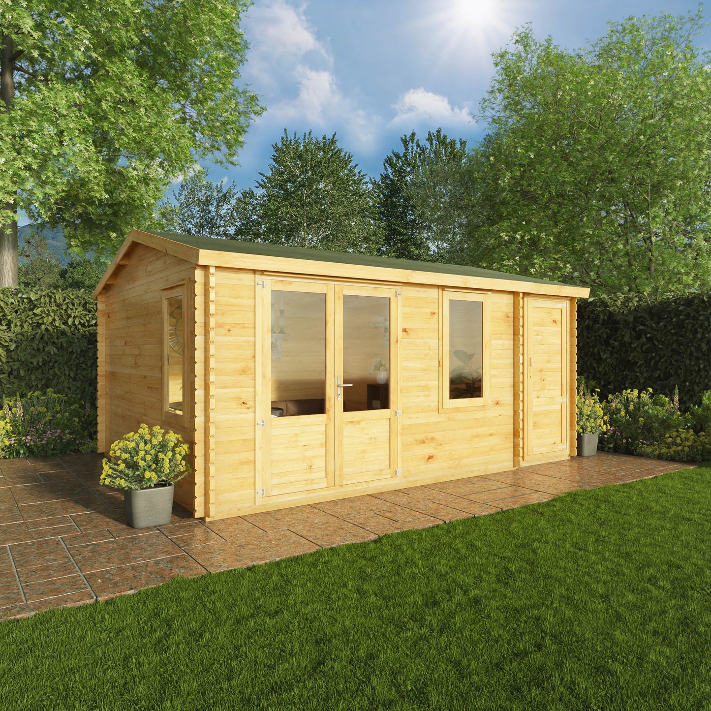 5.1M X 4M Home Office Elite With Side Shed - 28Mm