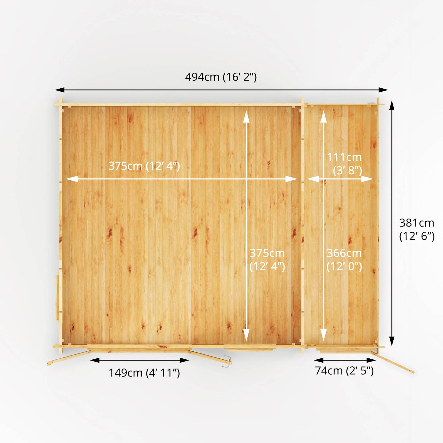 5.1M X 4M Home Office Elite With Side Shed - 28Mm