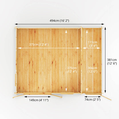 5.1M X 4M Home Office Elite With Side Shed - 28Mm