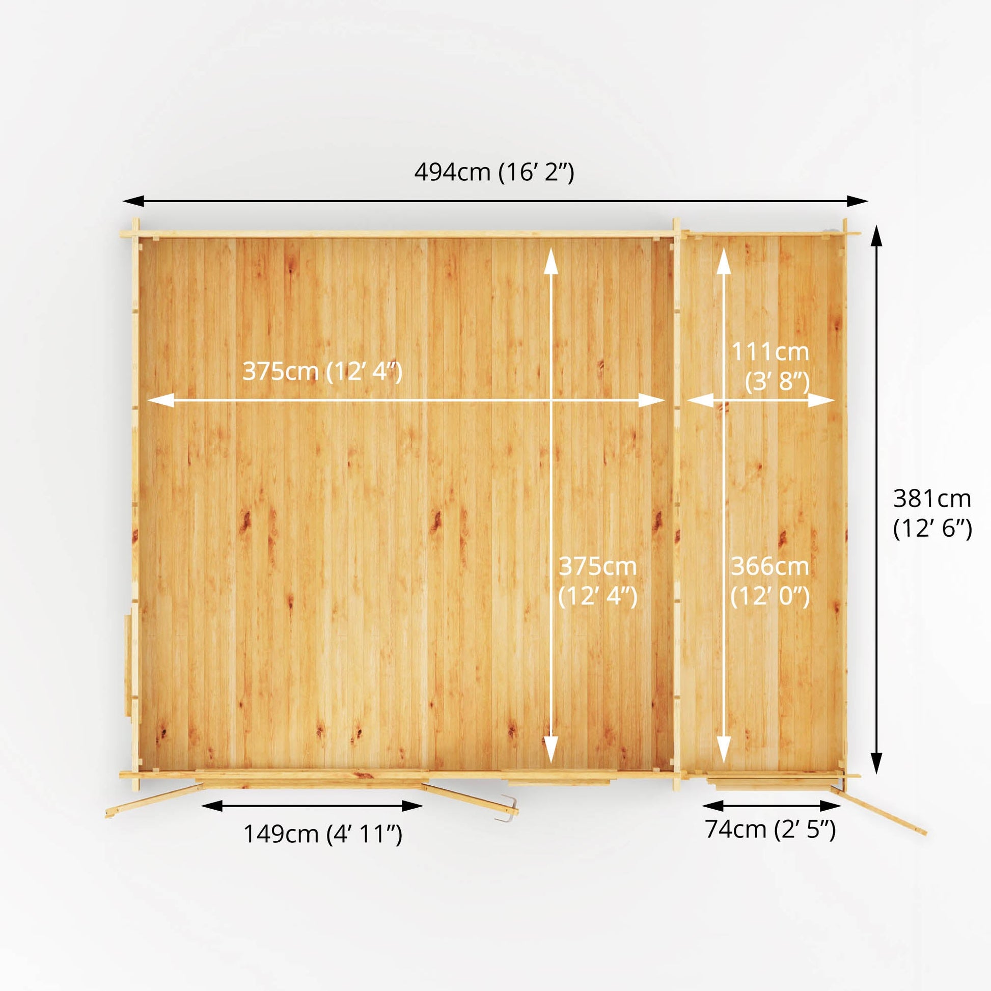 5.1M X 4M Home Office Elite With Side Shed - 44Mm