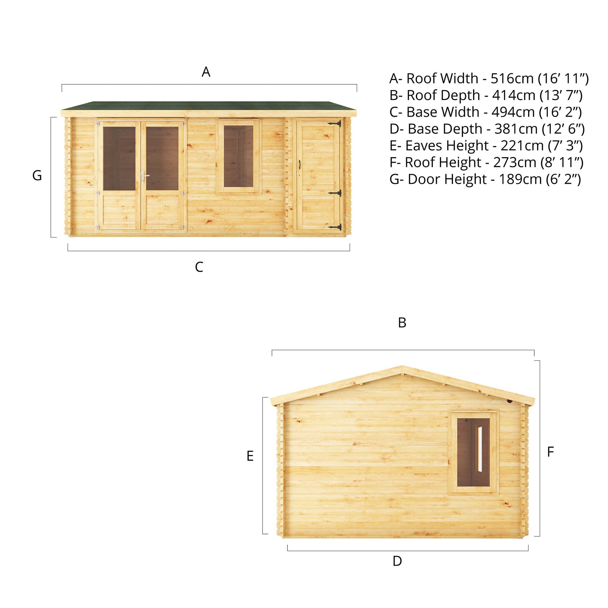 5.1M X 4M Home Office Elite With Side Shed - 28Mm