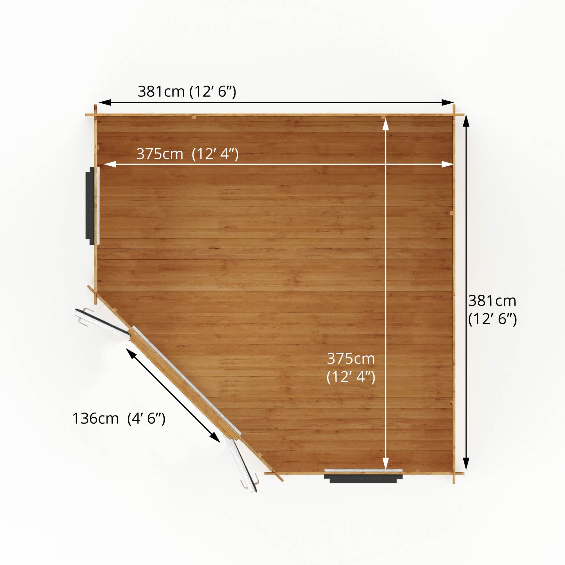 4M X 4M Corner Cabin - 44Mm (Upvc Windows & Door) - Grey