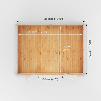 4M X 3M Home Office Studio - 44Mm  (Upvc Windows & Door) - White