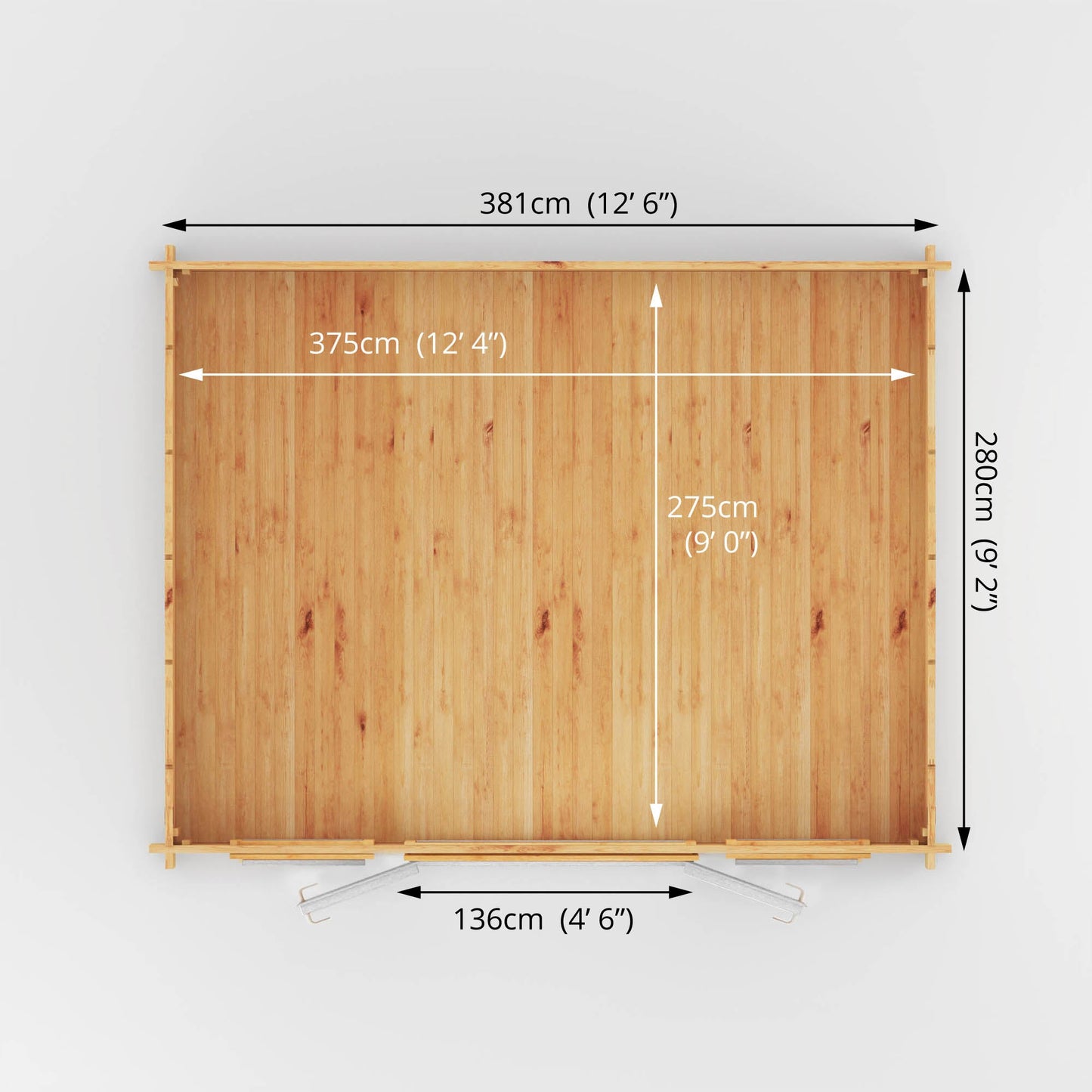 4.5M X 3.5M Home Office Studio - 44Mm (Upvc Windows & Door) - White