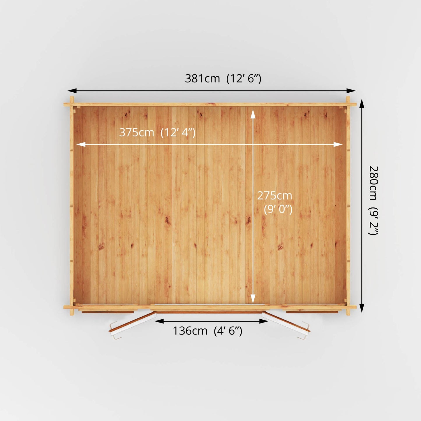 4M X 3M Home Office Studio - 44Mm  (Upvc Windows & Door) - Oak