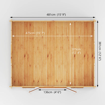 5M X 4M Home Office Studio - 44Mm  (Upvc Windows & Door) - Oak