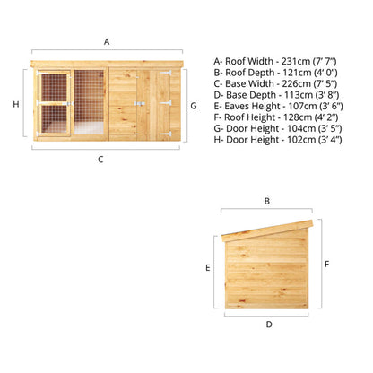 8 X 4 Berkshire Dog Kennel & Run