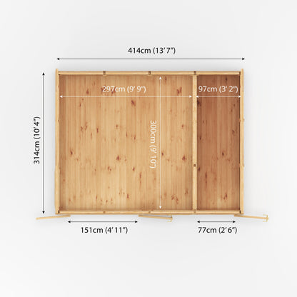 4M X 3M(D) Insulated Garden Room With Side Shed