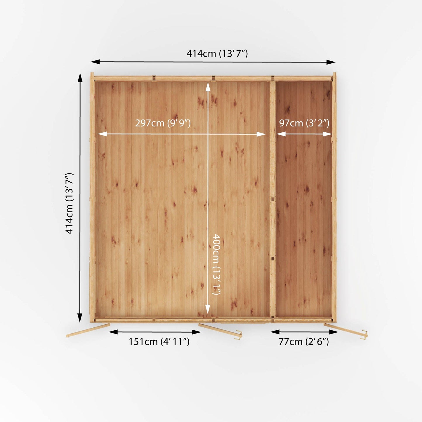 4M X 4M(D) Insulated Garden Room With Side Shed