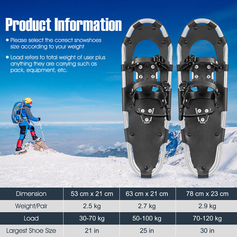 4-in-1 Lightweight Terrain Snowshoes for Adults Youth Kids-30 Inches: 78 cm x 23 cm