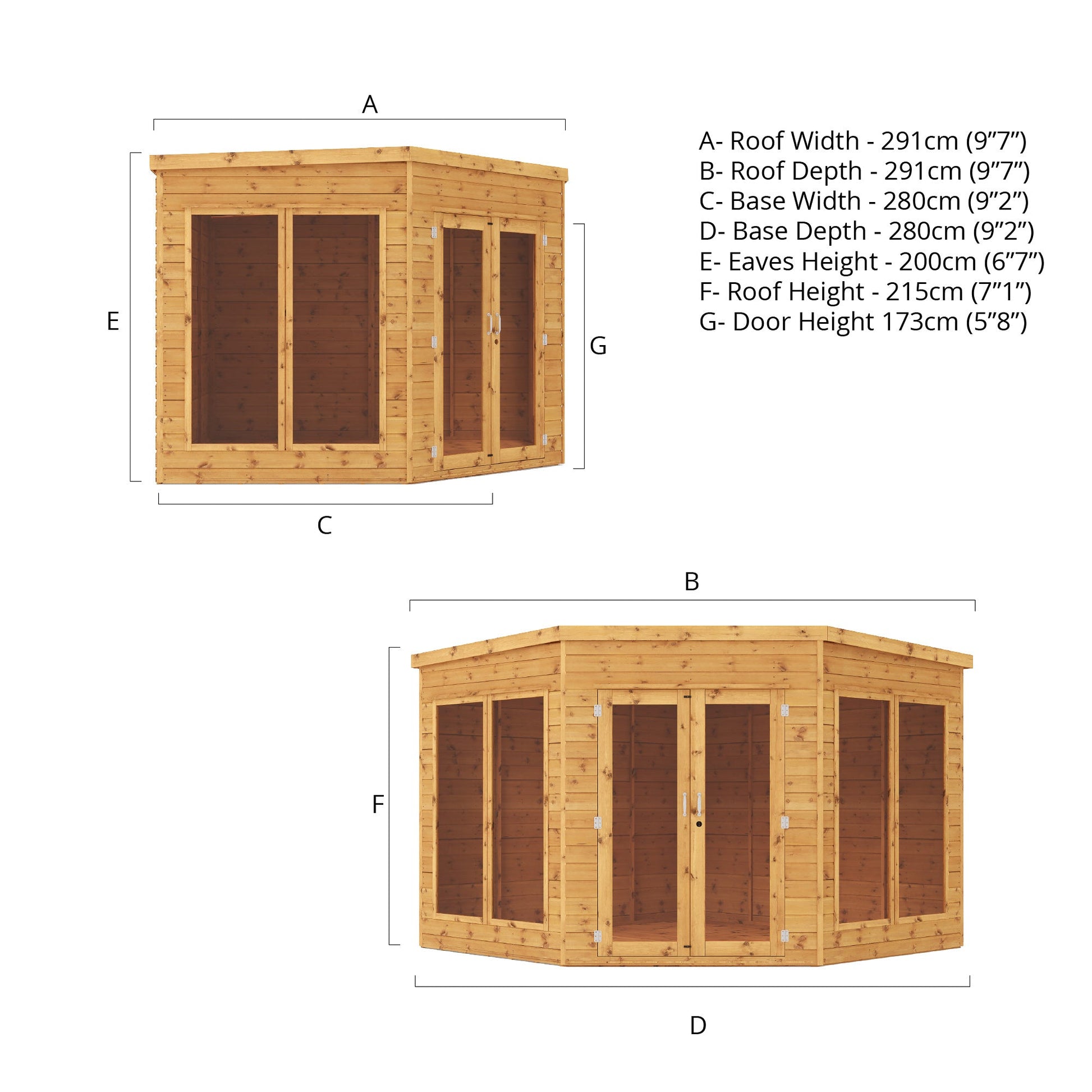 9 X 9 Premium Corner Summerhouse