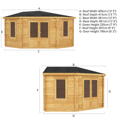 4M X 4M Corner Cabin - 34Mm Double Glazed