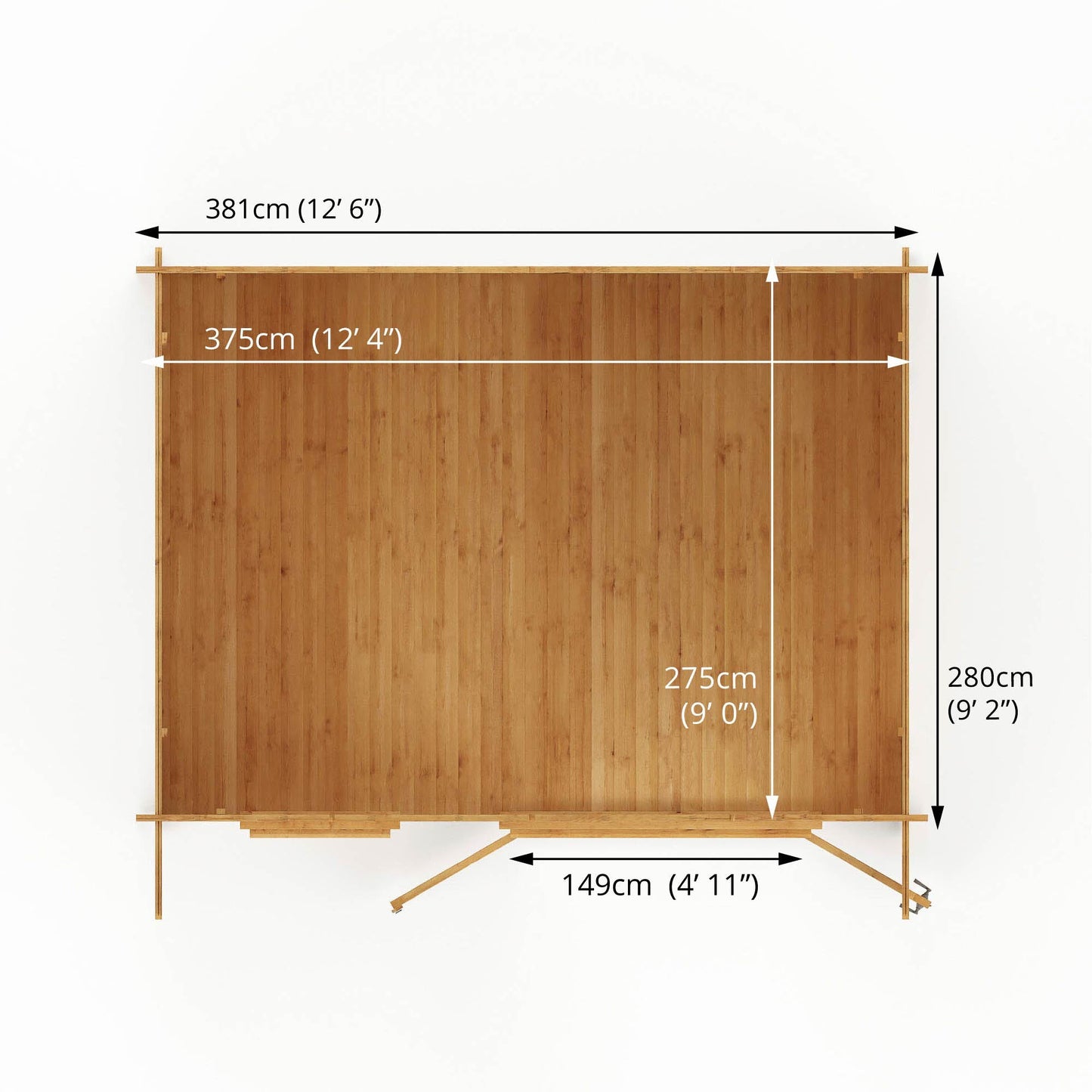 4M X 3M Retreat Log Cabin - 44Mm Double Glazed