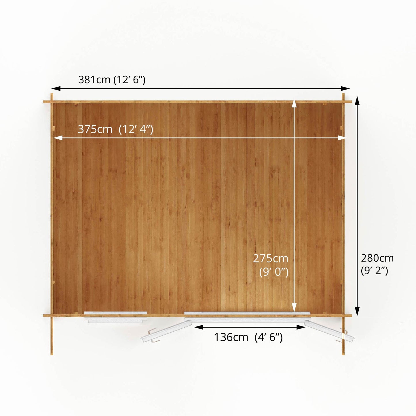 4M X 3M Retreat Log Cabin - 44Mm (Upvc Windows & Door) - White