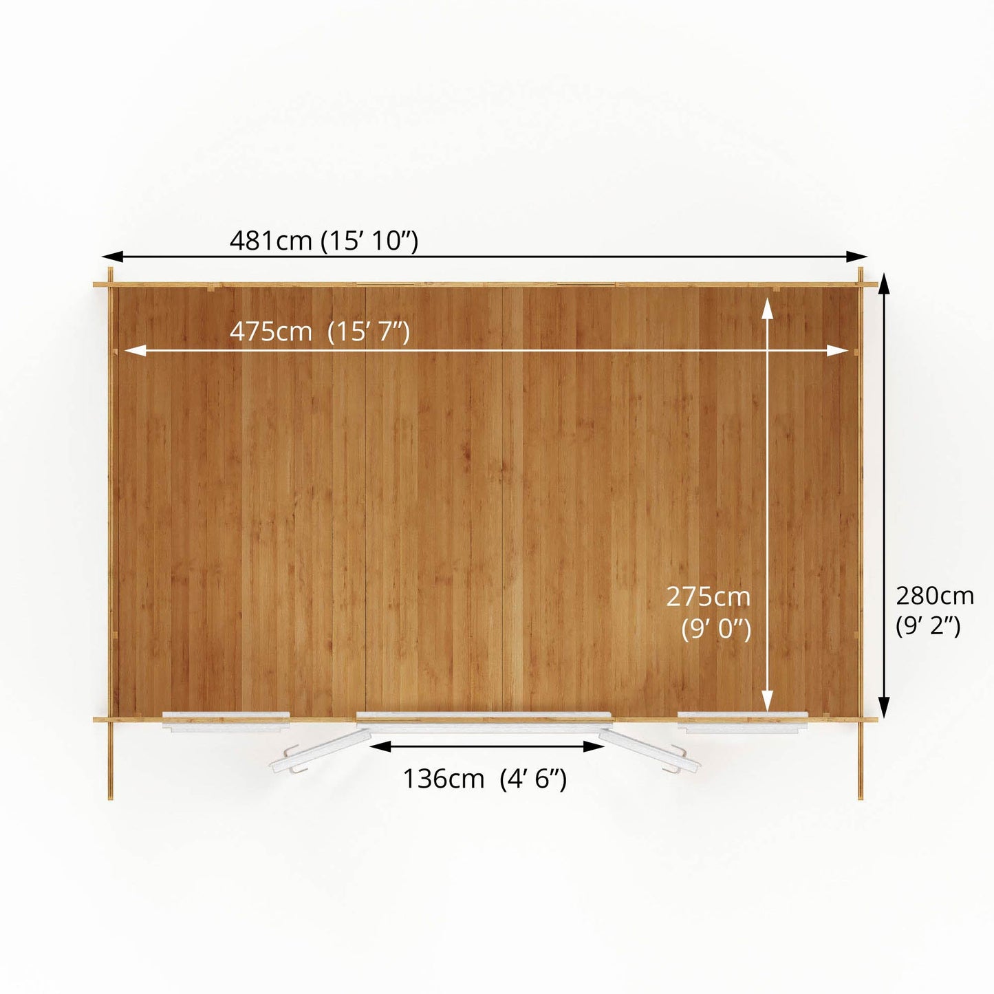 5M X 3M Retreat Log Cabin - 44Mm (Upvc Windows & Door) - White