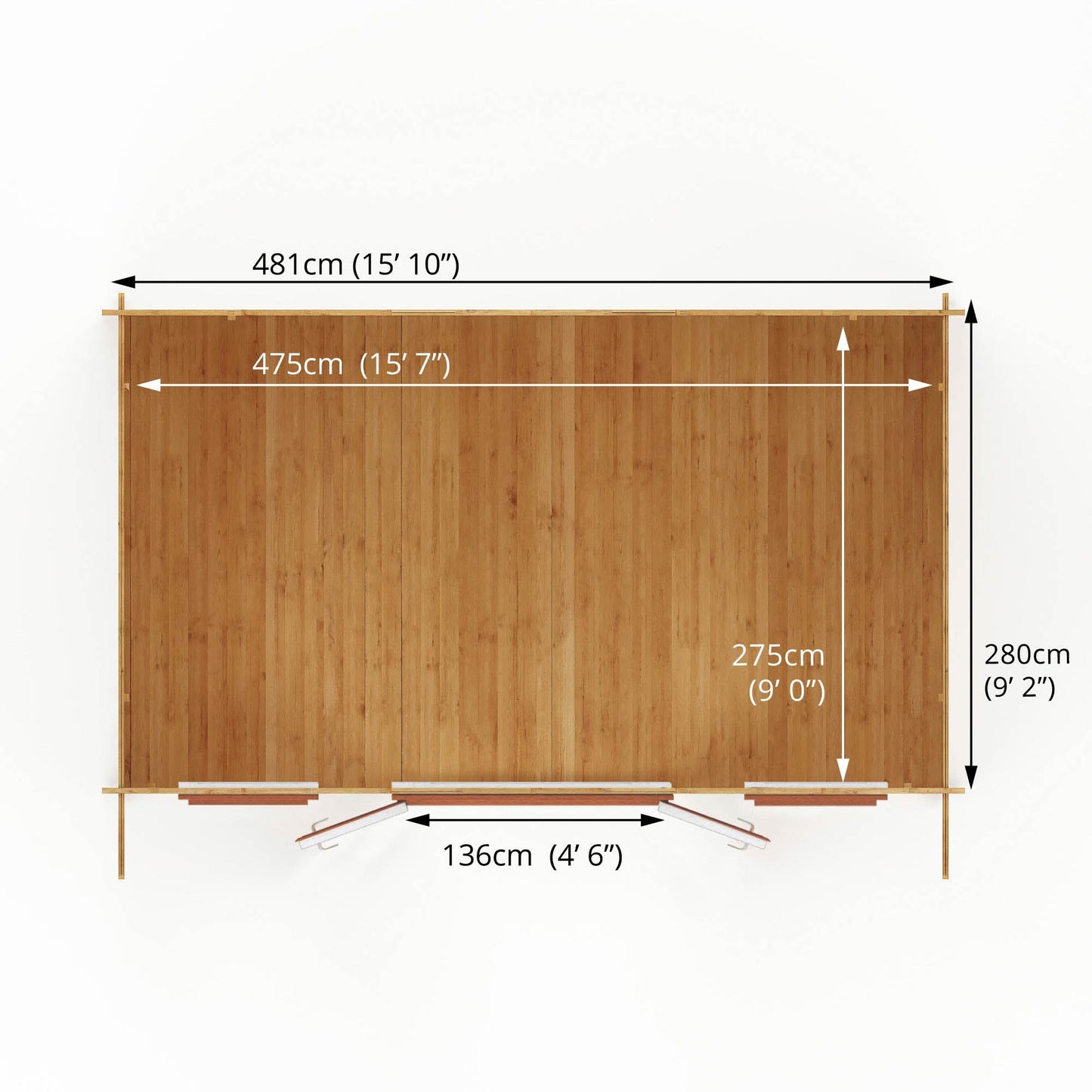 5M X 3M Retreat Log Cabin - 44Mm (Upvc Windows & Door) - Oak