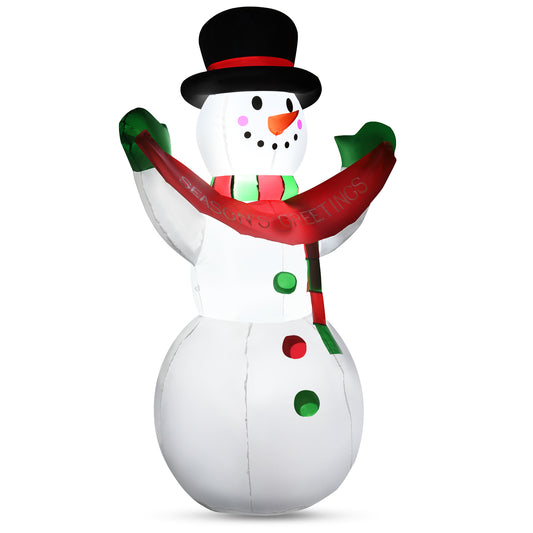 Christmas Inflatable Smiling Snowman with Internal LED Lights