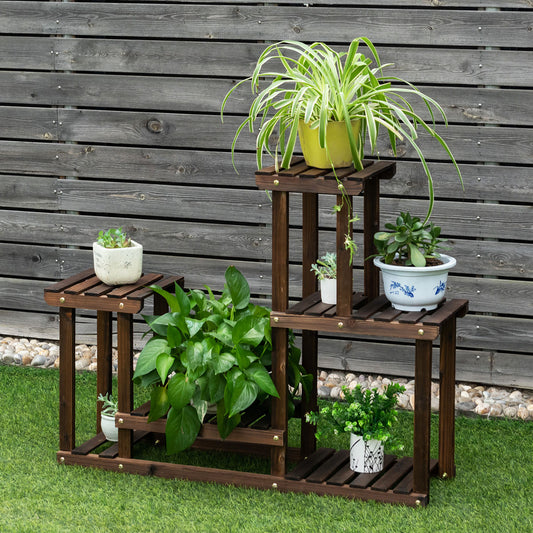 Multi Layer Solid Wood Plant Stand for Balcony Garden Patio Living Room