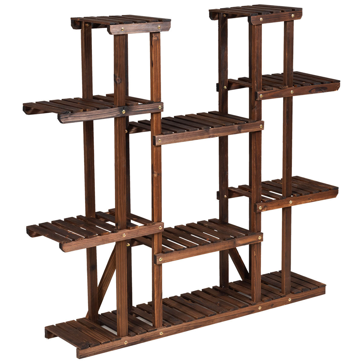 9 Tier Wood Plant Stand for 18 Potted Plants for Indoor and Outdoor