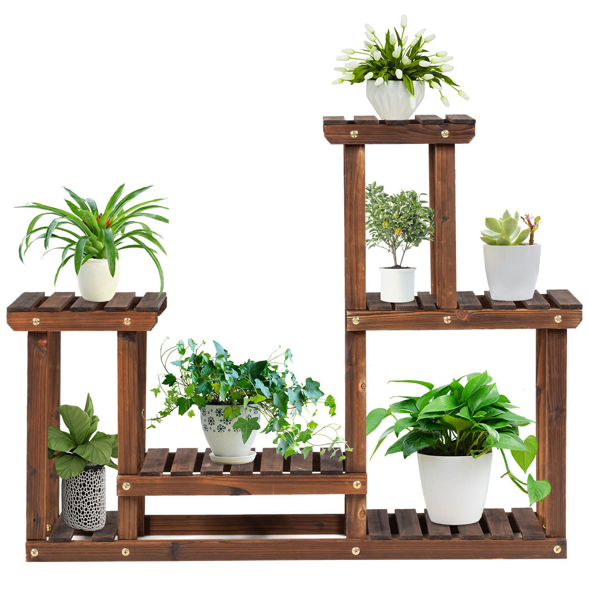 Multi Layer Solid Wood Plant Stand for Balcony Garden Patio Living Room