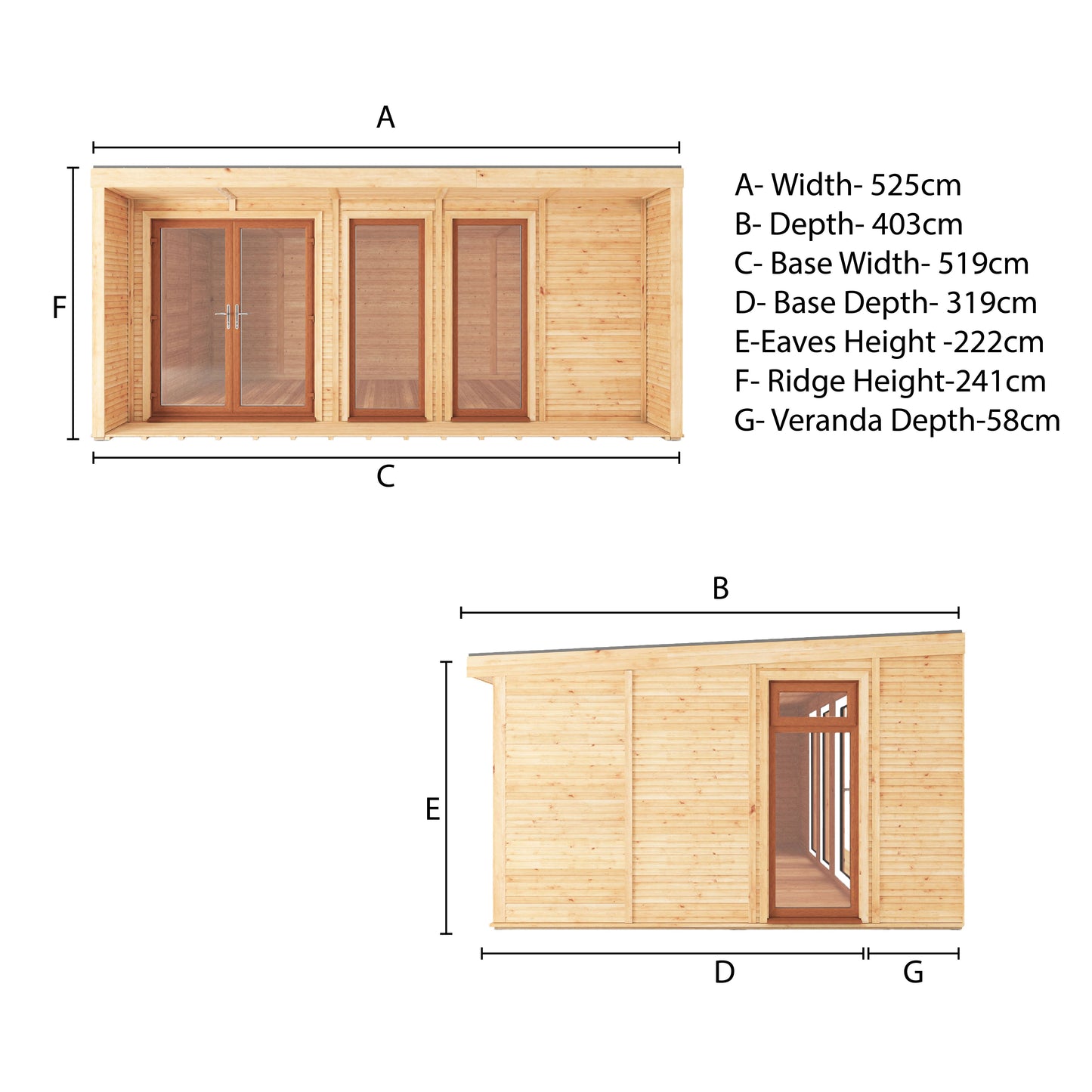  Sherwood Cresswell 5M X 3M Insulated Garden Room - (Upvc Windows & Doors) - Oak