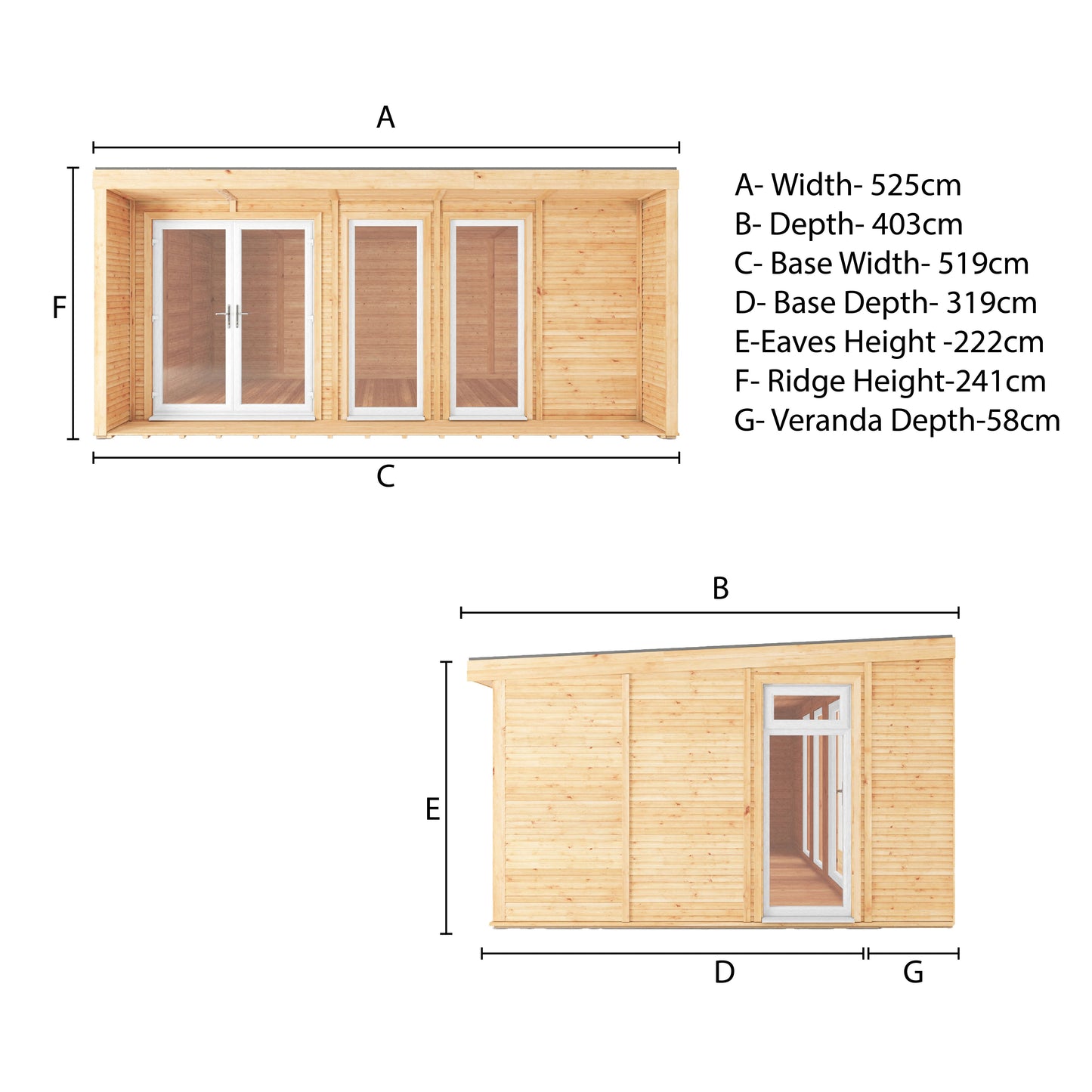  Sherwood Cresswell 5M X 3M Insulated Garden Room - (Upvc Windows & Doors) - White