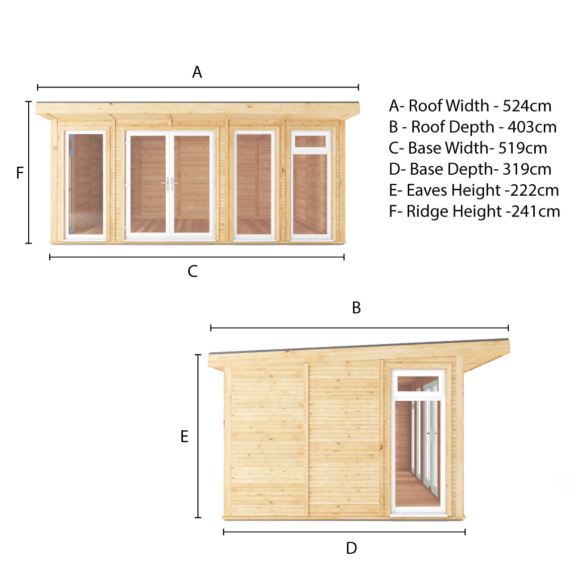 Sherwood Edwinstowe 5M X 3M Insulated Garden Room - (Upvc Windows & Doors) - White