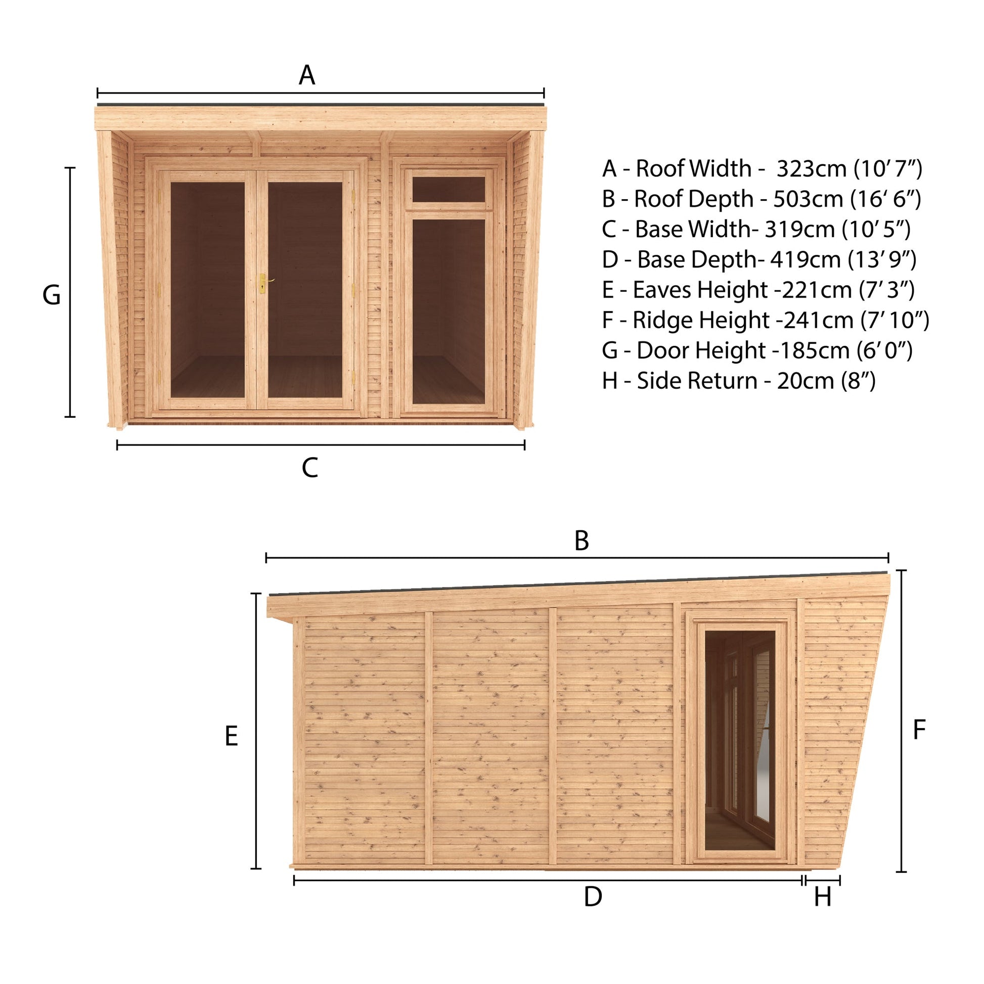 Sherwood Harlow 3M X 4M Insulated Garden Room