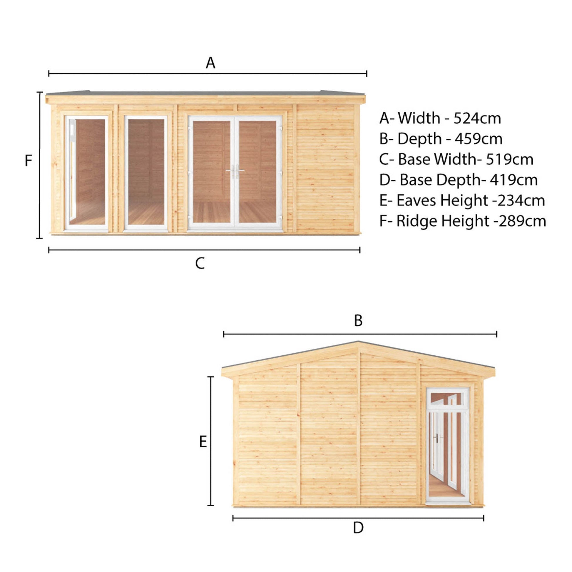 Sherwood Rufford 5M X 4M Insulated Garden Room - (Upvc Windows & Doors) - White