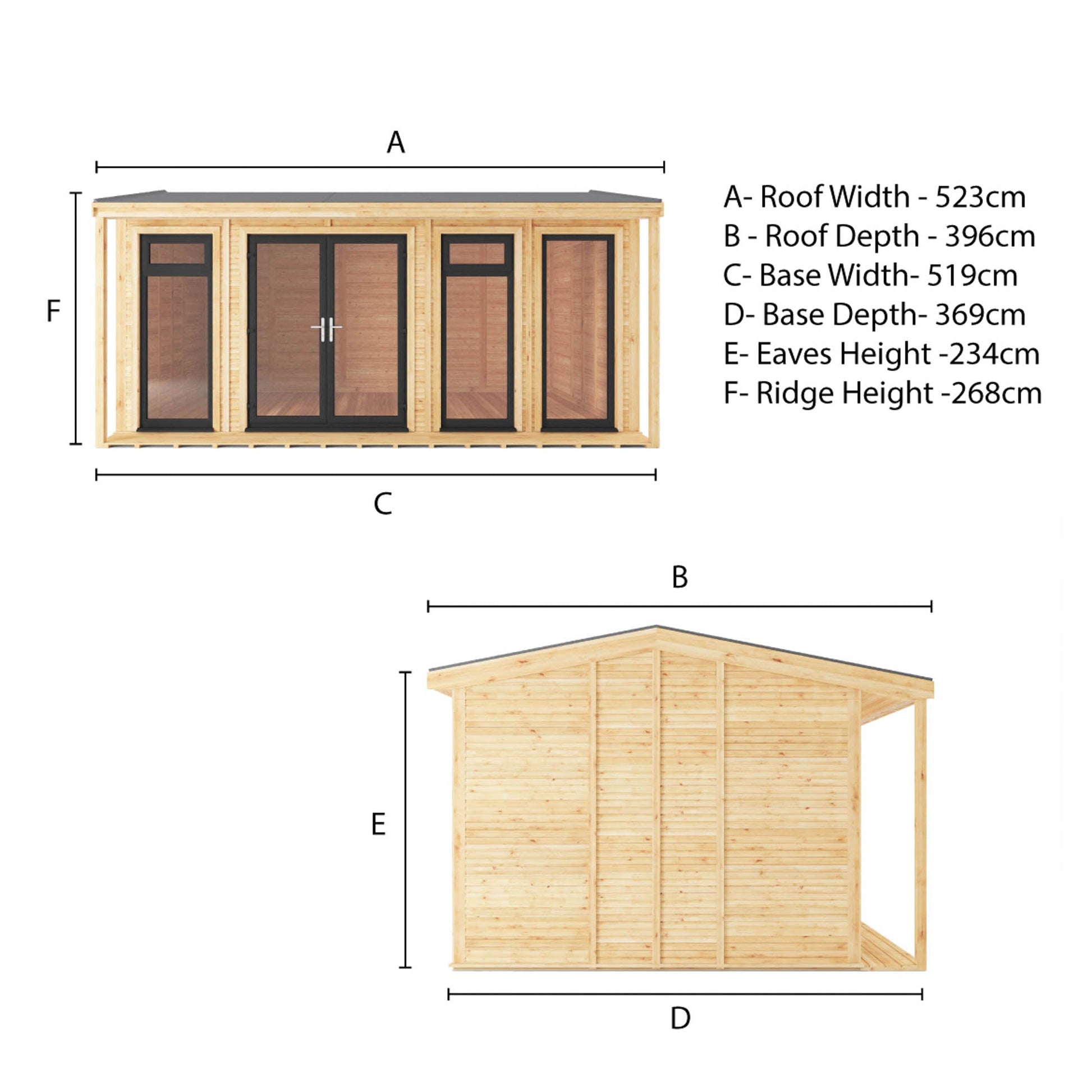 Sherwood Thoresby 5M X 3M Insulated Garden Room - (Upvc Windows & Doors) - Grey