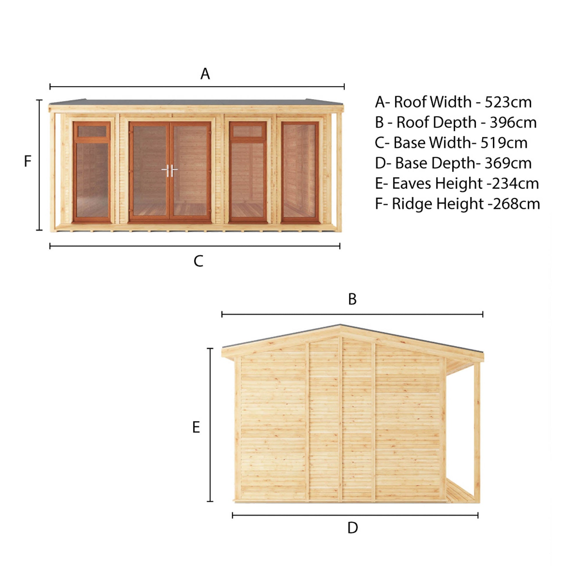 Sherwood Thoresby 5M X 3M Insulated Garden Room - (Upvc Windows & Doors) - Oak