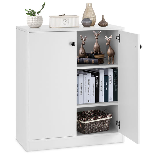 Storage Cabinet with 3 Shelves-White