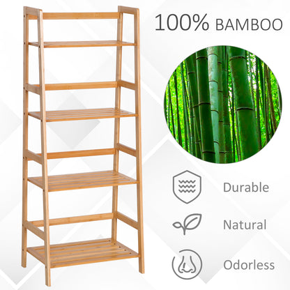 HOMCOM 4 Tier Ladder Shelf Unit Storage Unit Shelf DIY Plant Shelving Stand Holder Organiser