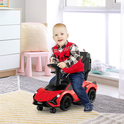 3-in-1 Ride On Push Car with Removable Guardrails and Handle-Red