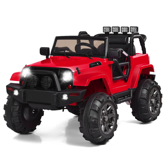 Electric Kids Ride on Car with LED Lights Music and Remote Control-Red