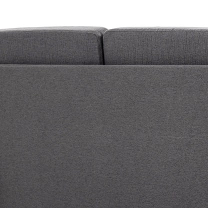 HOMCOM Compact Loveseat Sofa, Modern 2 Seater Sofa for Living Room with Wood Legs and Armrests, Dark Grey