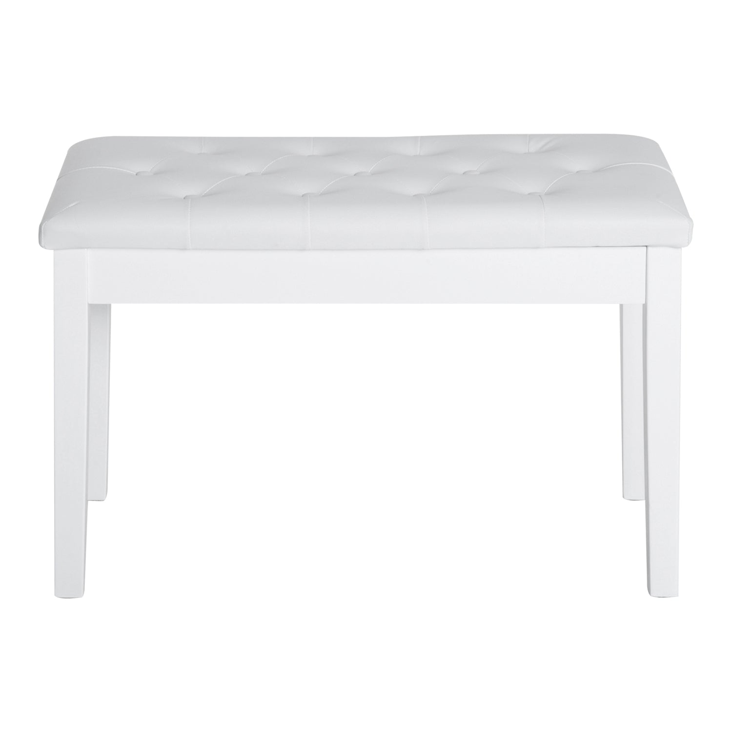 HOMCOM Faux Leather Piano Stool Makeup Dressing Stool Bench Dressing Table Seat with Storage 76x36x50cm,White