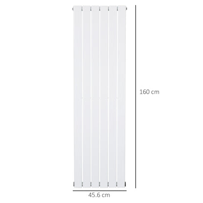 HOMCOM 46 x 160cm Space Heater, Water-filled Heater for Home, Horizontal Designer Radiators, Quick Warm up, Living room, Study, Bathrooms, White