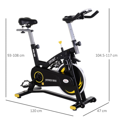 HOMCOM Steel Flywheel Belt Drive Exercise Bike Black/Yellow