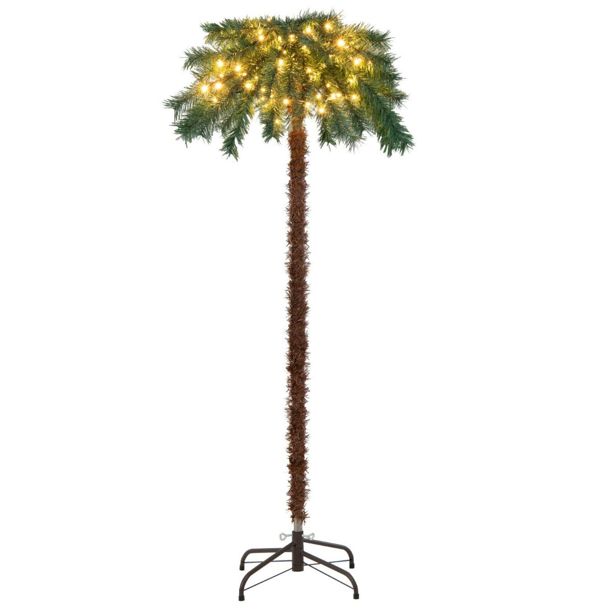 150CM Pre-Lit Artificial Christmas Palm Tree with 150 LED Lights