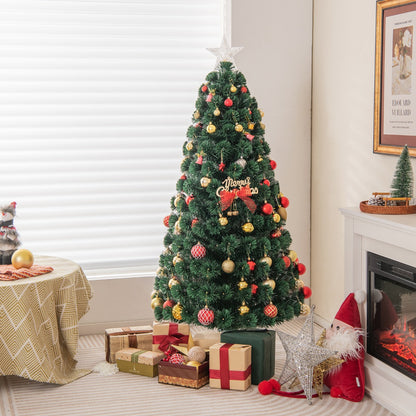 150 CM/180 CM Christmas Tree with PVC Branch Tips and LED Lights-150 cm